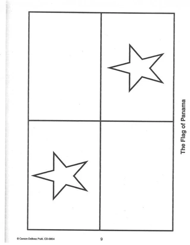 Panama flag | Flag crafts, Star coloring pages, Panama flag