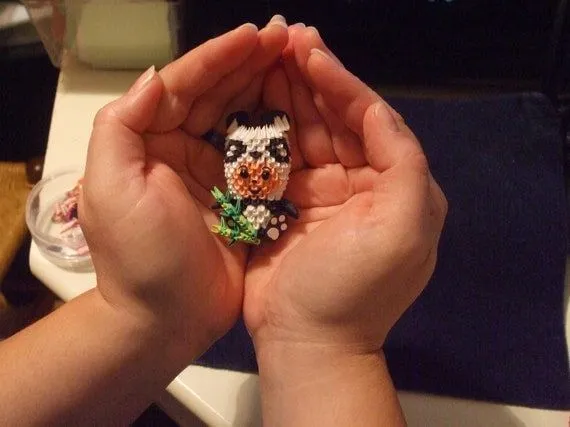 Panda 3d miniatura modular de origami de por Khrissieslittleworld