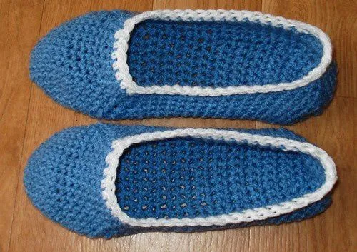Pantoufles au crochet - Les créations d'AngelSan