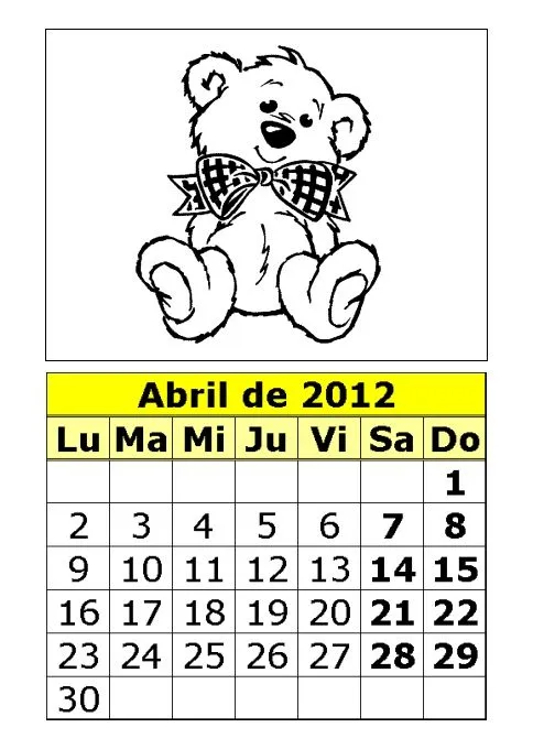  ... eN La PaNzA BLoGs: CALENDARIOS INFANTILES 2012| PARA PINTAR