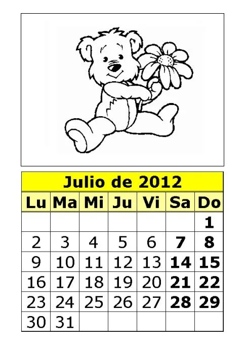 CoSqUiLLiTaS eN La PaNzA BLoGs: CALENDARIOS INFANTILES 2012| PARA ...