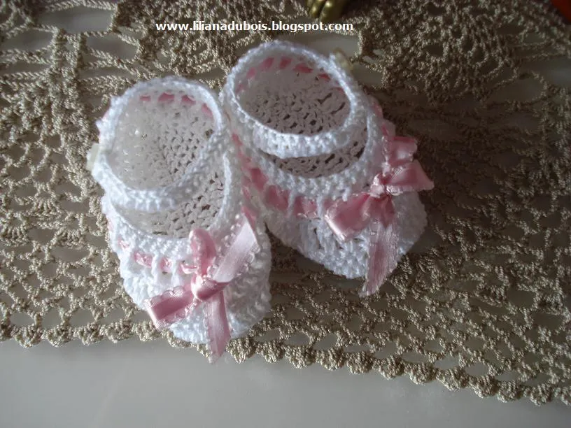 PAP hecho por mi para zapatitos o sapatinhos a crochet para recien ...