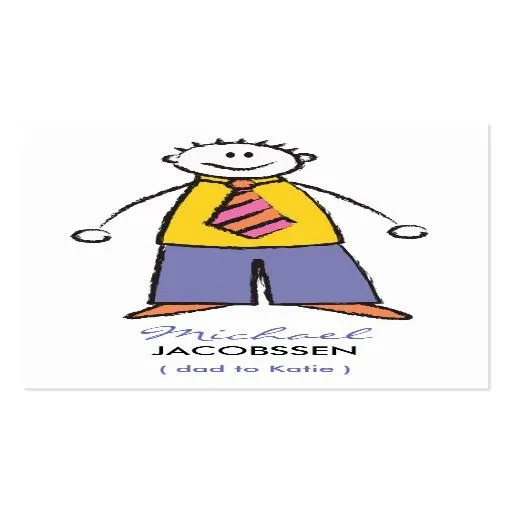 Papá feliz de la familia del dibujo animado que ll tarjetas de ...