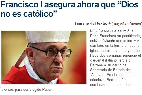 El Papa Francisco podría ser encumbrado a semiDIOS en su 77 ...