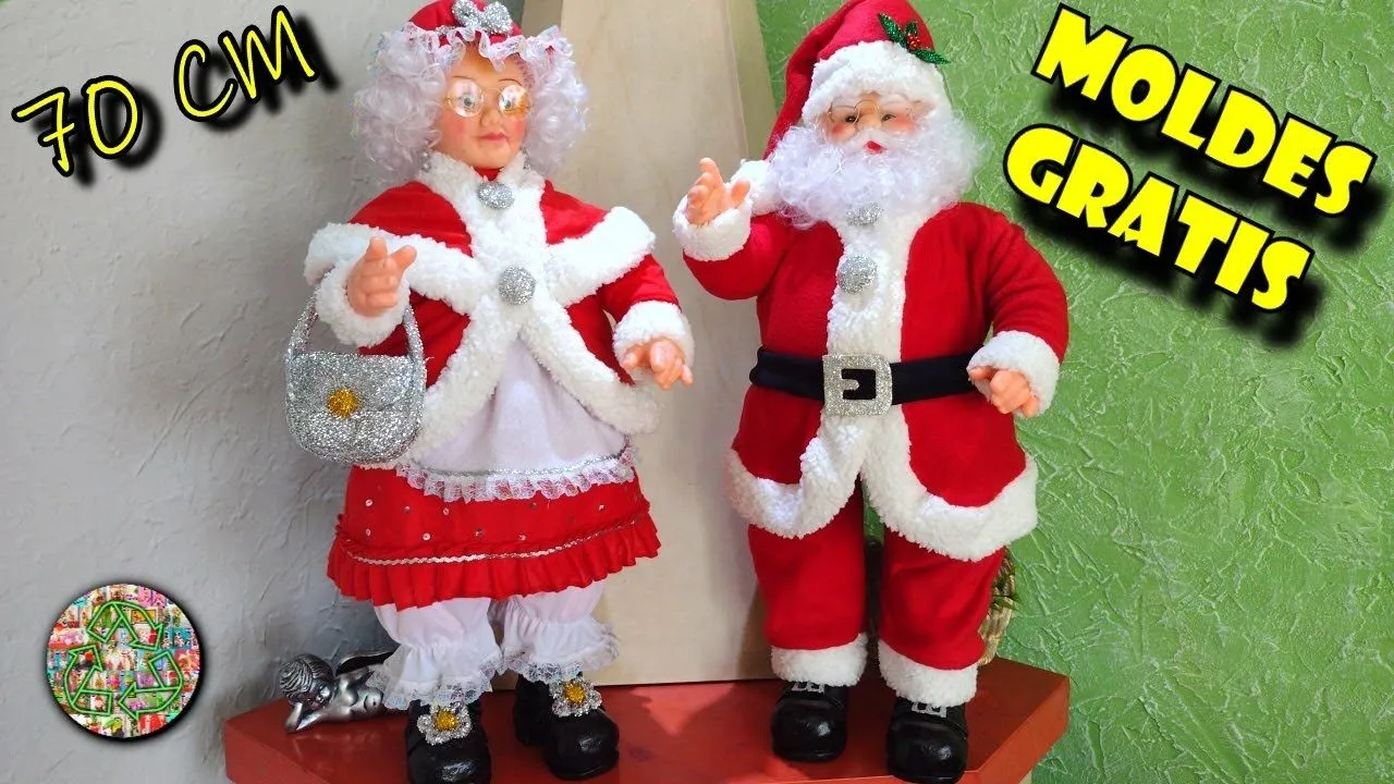 PAPÁ y MAMÁ Noel parados en fieltro paso a paso (Moldes Gratis) | Galería  de Creatividad - YouTube