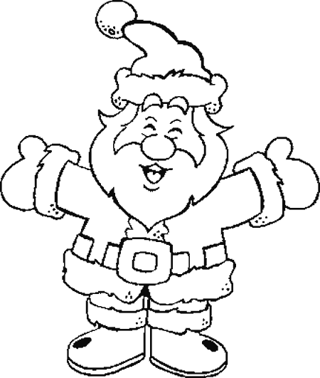 Papa noel caricatura para colorear - Imagenes PNG