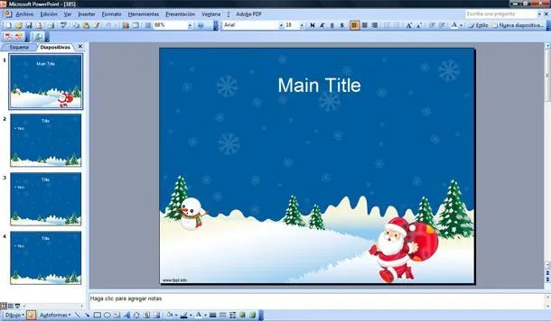 Plantilla con Papa Noel para PowerPoint | Plantillas PowerPoint Gratis