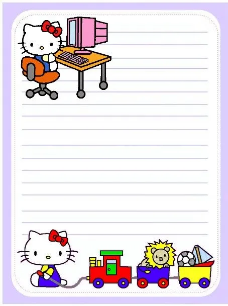 Papel de carta infantil: Papel de carta Hello Kitty
