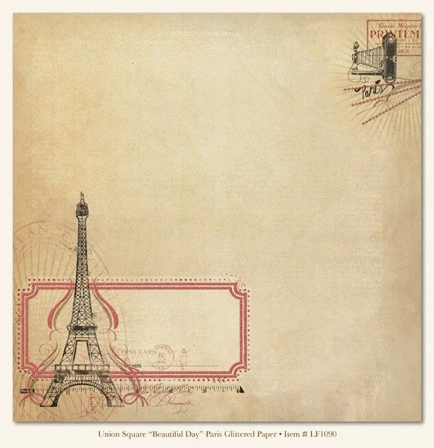 Papel Decorado para Scrapbooking. Diseño: "Beautiful Day in Paris ...