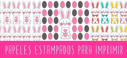 Manualidades: Papel decorado con conejitos de Pascua