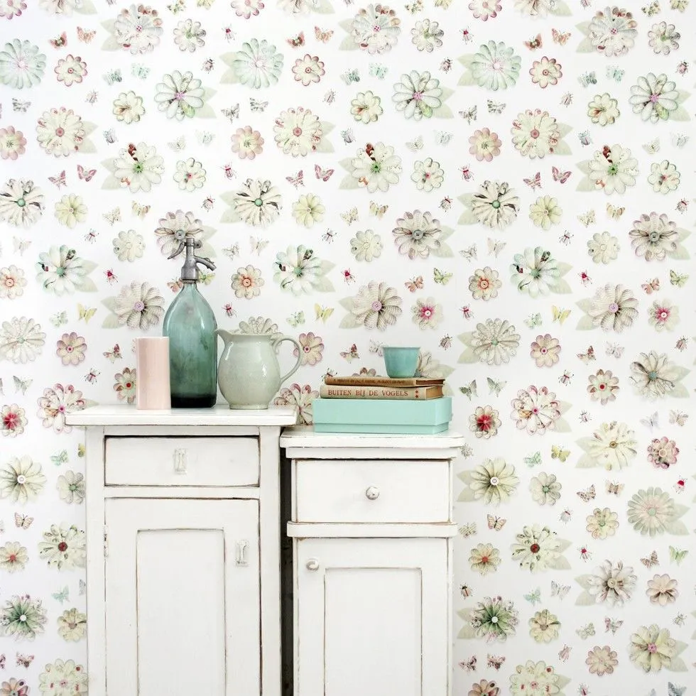 Papel de pared vintage flores