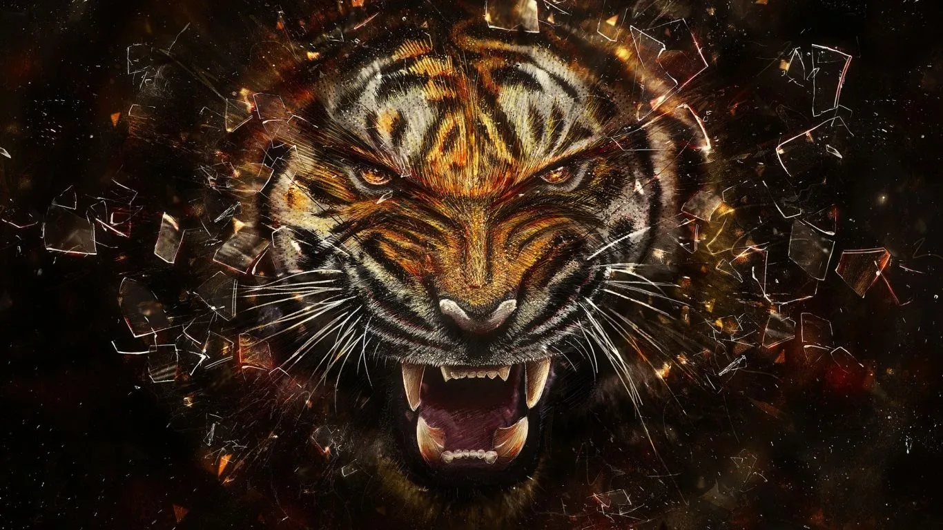 Papel de Parede Tigre Digital Wallpaper para Download no Celular ...