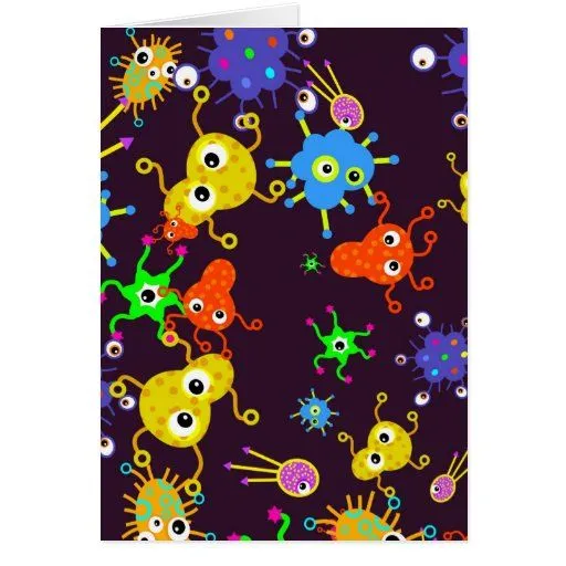 Papel pintado de las bacterias felicitacion de Zazzle.