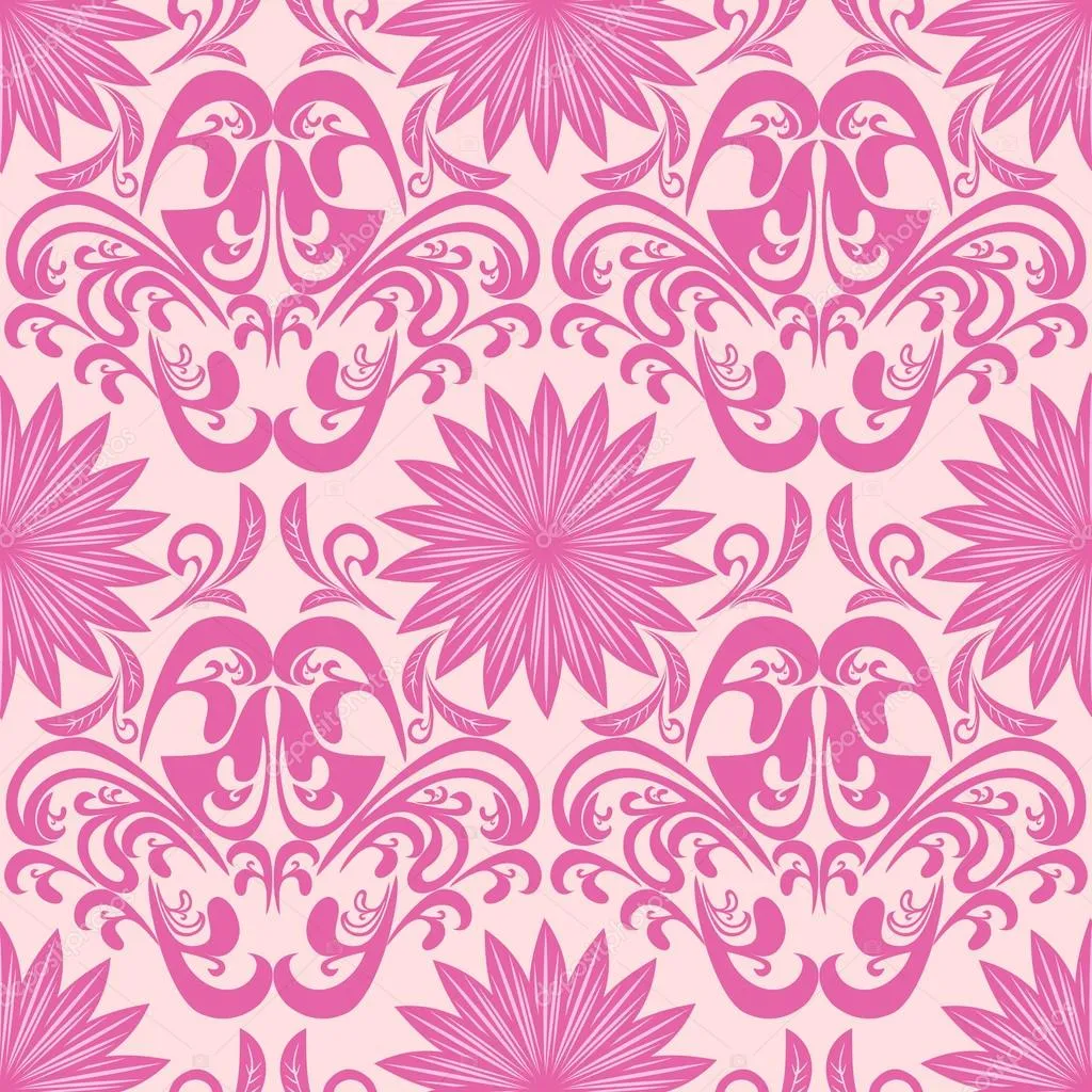 papel tapiz Damasco floral transparente rosa — Vector stock ...