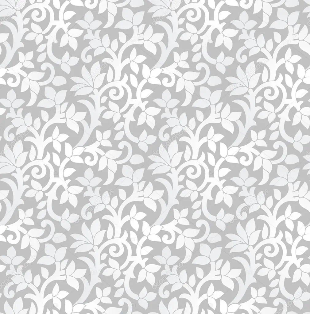 papel tapiz floral plata lujosa inconsútil — Vector stock © malkani #