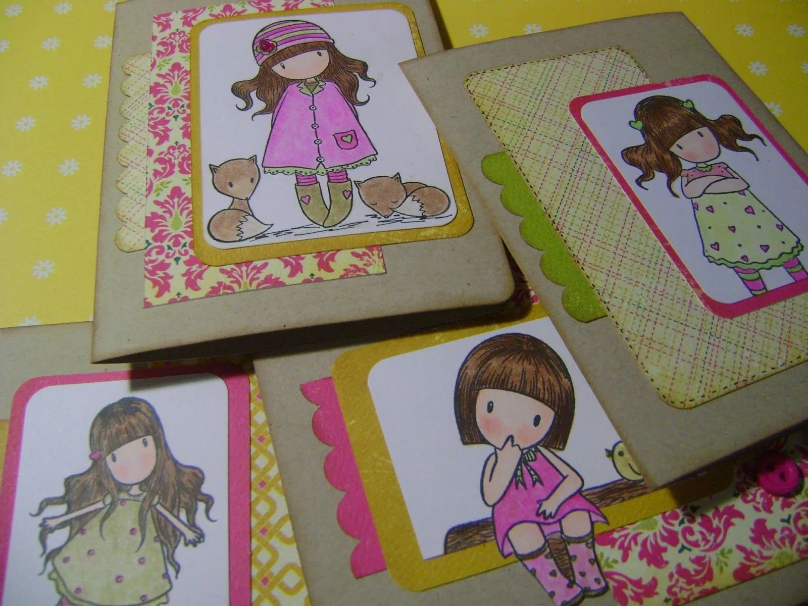 Papel, tarjetas y scrapbook...: Set de 4 tarjetas