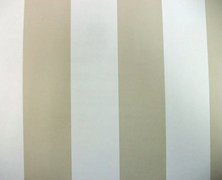 Papel pintado rayas 6,5 cm. blanco y beige - Boutique del Papel ...