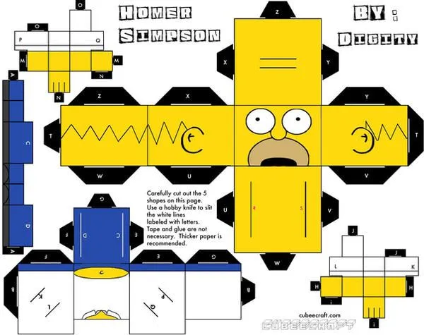 Paper craft Homer simpson by Digity on deviantART