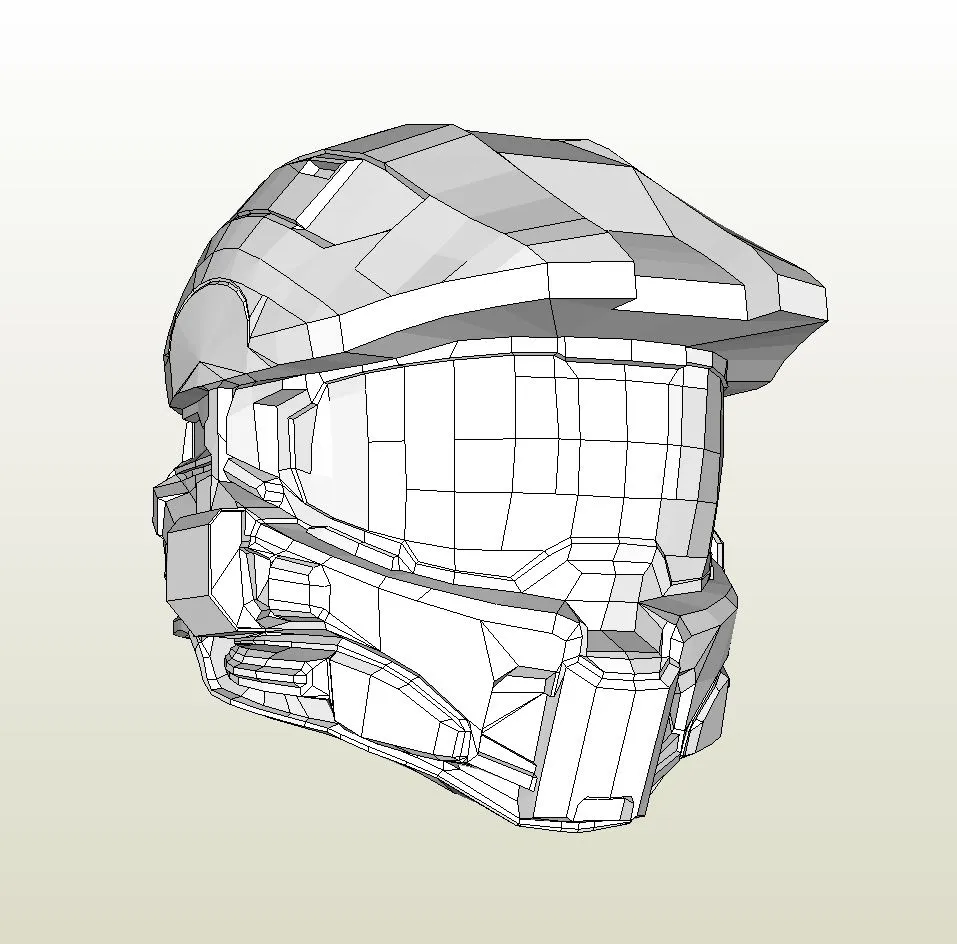 Papercraft .pdo file template for Halo 4 - Masterchief Helmet.