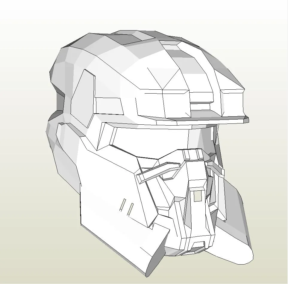 Papercraft .pdo file template for Halo Reach - EOD Helmet.