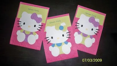 PAPERLAND CREATIONS: Invitacion de Hello Kitty