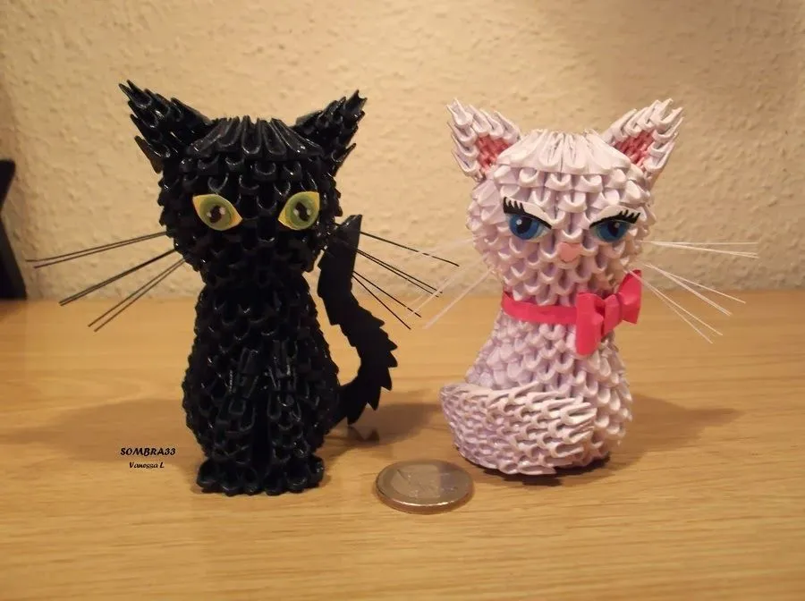 Papiroblogger: Gatitos de origami en 3D