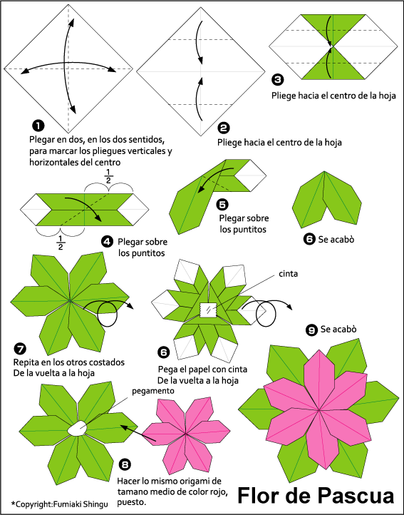 PAPIROFLEXIA EN LA ESCUELA: Flor de Pascua