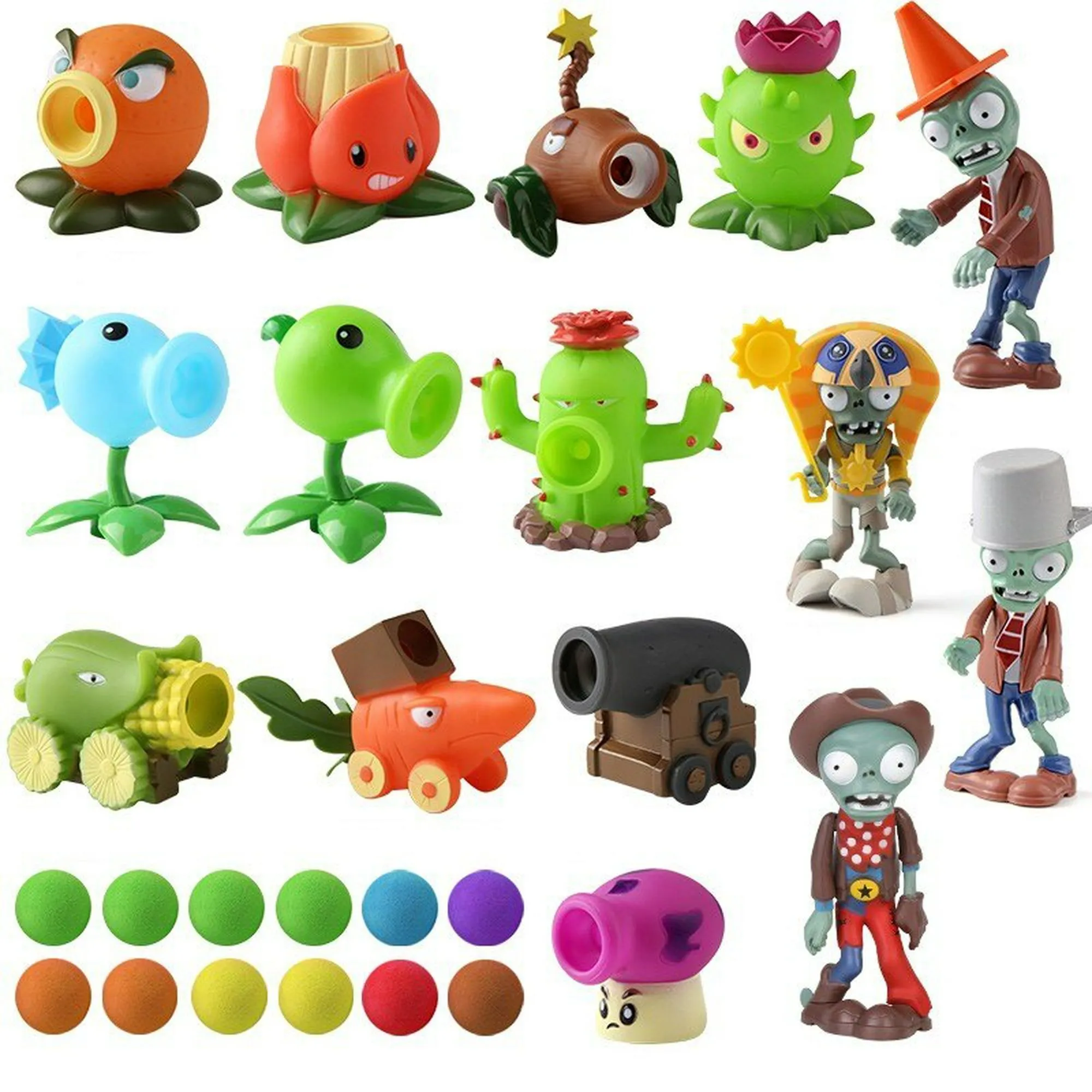 Paquete de 15 niños Plants vs Zombies 2 juguetes de catapulta conjunto de  figuras de acción de dibujos animados suaves genuinos juego de lucha de  mesa muñecas modelo regalos para niños zhangyuxiang