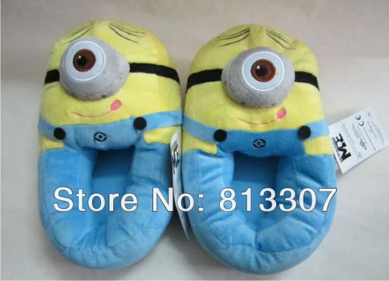 Par 1 11" suave de peluche zapatillas minion tierno de colección ...