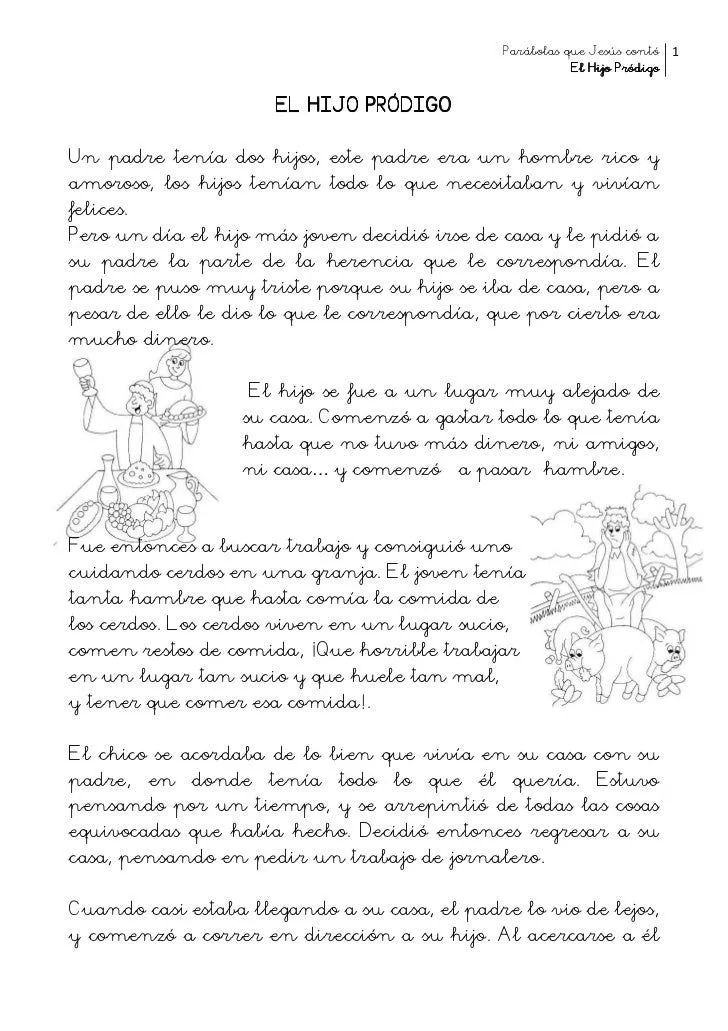 Parábola del hijo pródigo 1º ciclo