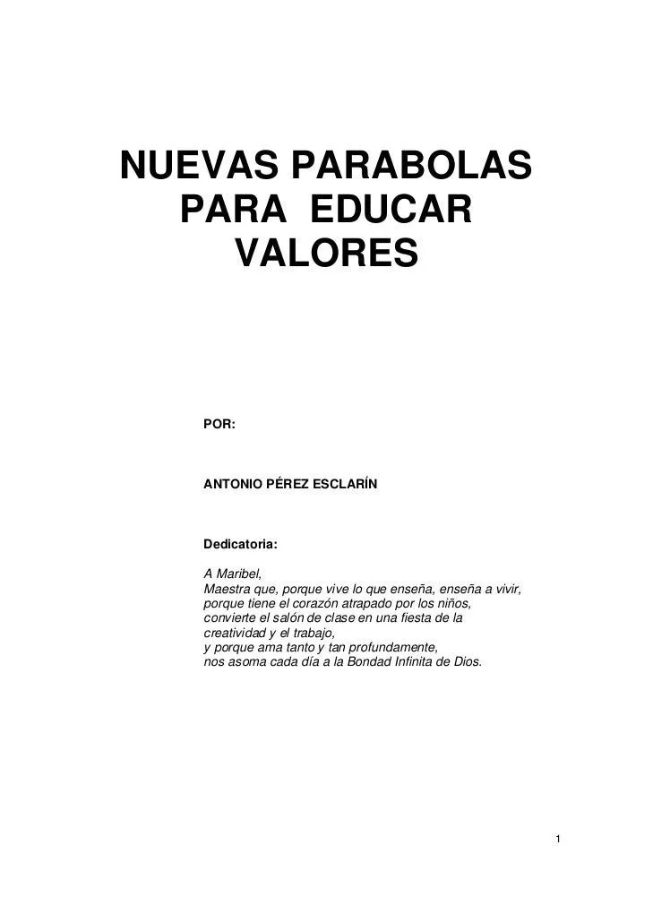 Parabolas para educar en valores