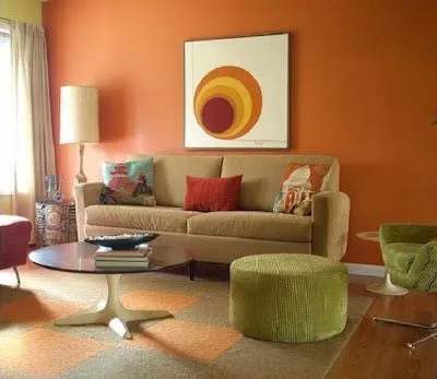 Paredes de Sala en Color Naranja | Ideas para decorar, diseñar y ...