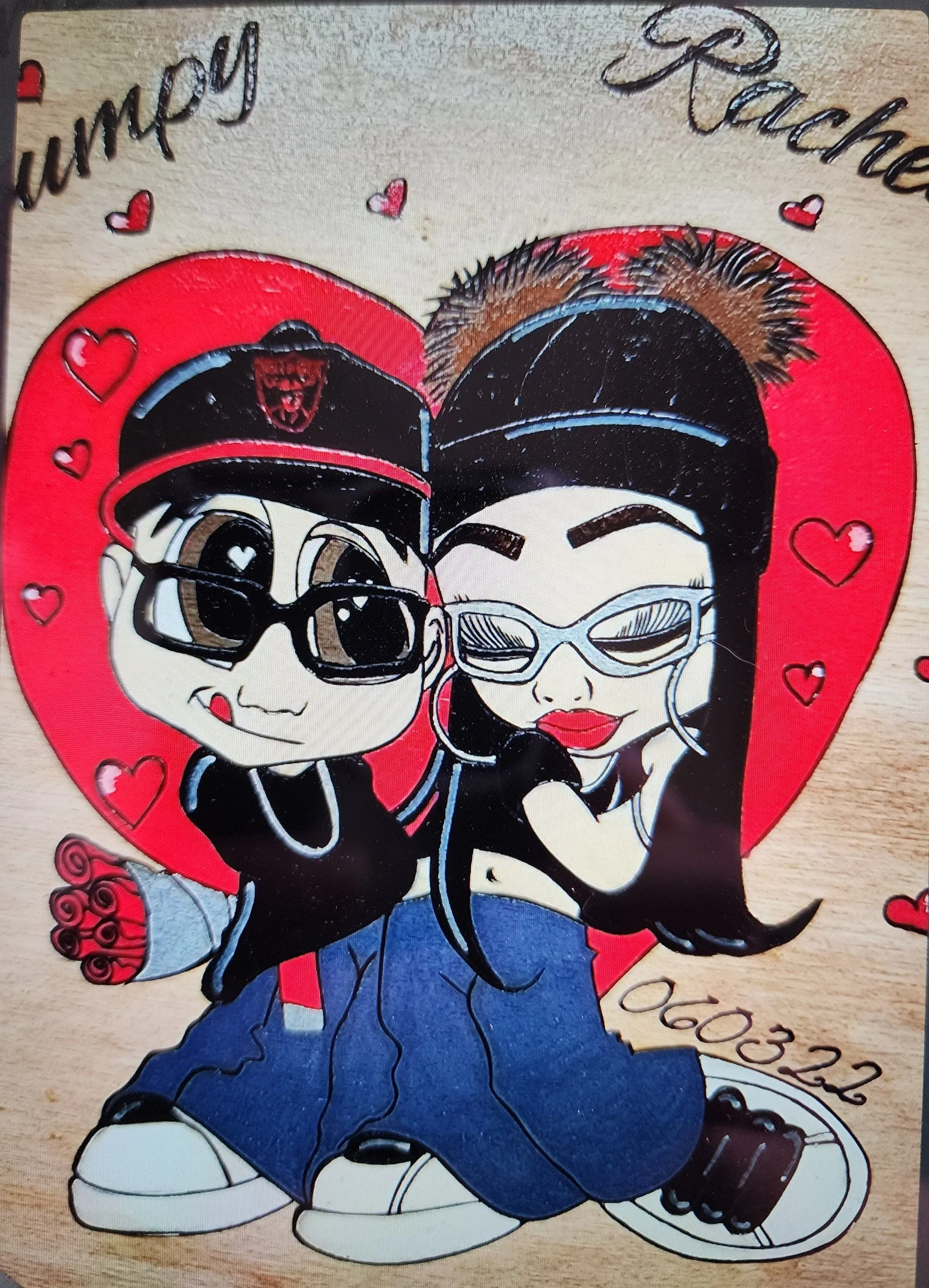 Pareja de dibujos animados personalizados Amor Chicano - Etsy México