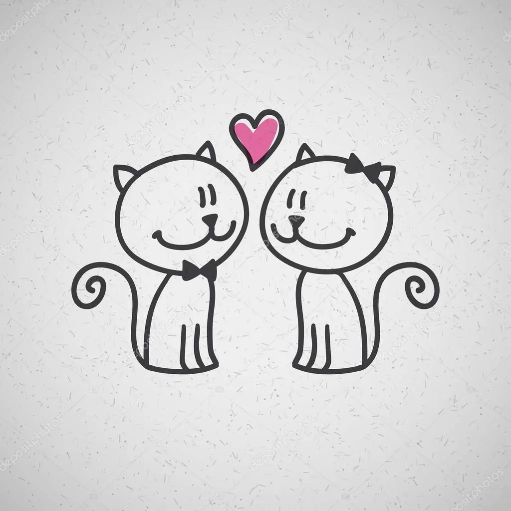 pareja de gatos — Vector stock © redcollegiya #