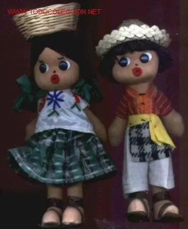 Pareja de muñecos mexicanos, originales de México, totalmente ...