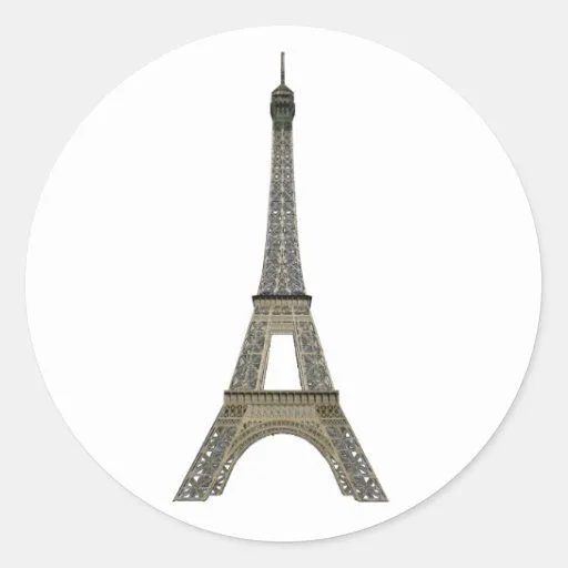 París: Torre Eiffel: Dibujo del vector: Pegatina Redonda de Zazzle.