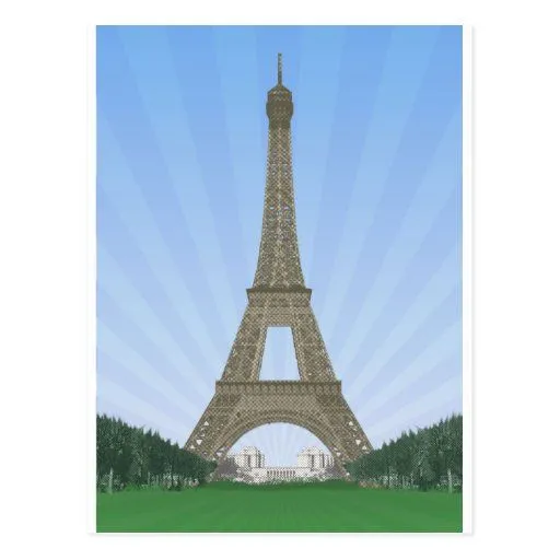 París: Torre Eiffel: Dibujo del vector: Postales de Zazzle.