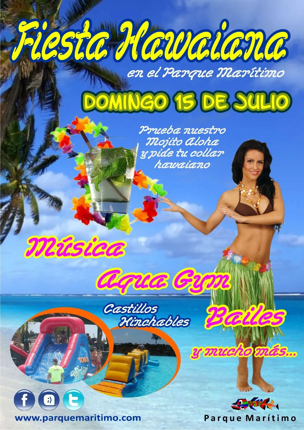 PARQUE MARÍTIMO CÉSAR MANRIQUE: Este domingo Fiesta Hawaiana!!!