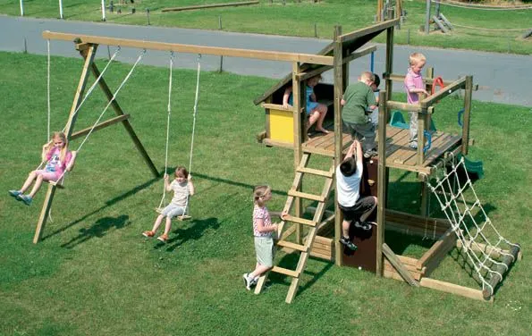 PARQUES INFANTILES DE MADERA, PARQUES PARA EXTERIOR CON COLUMPIO Y ...