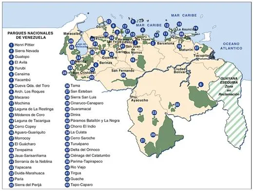 Parques nacionales, monumentos naturales, reservas de biosferas ...