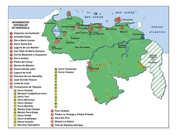 Parques nacionales, monumentos naturales, reservas de biosferas ...