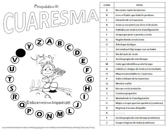 Parroquia La Inmaculada: Actividades para la Cuaresma con soluciones