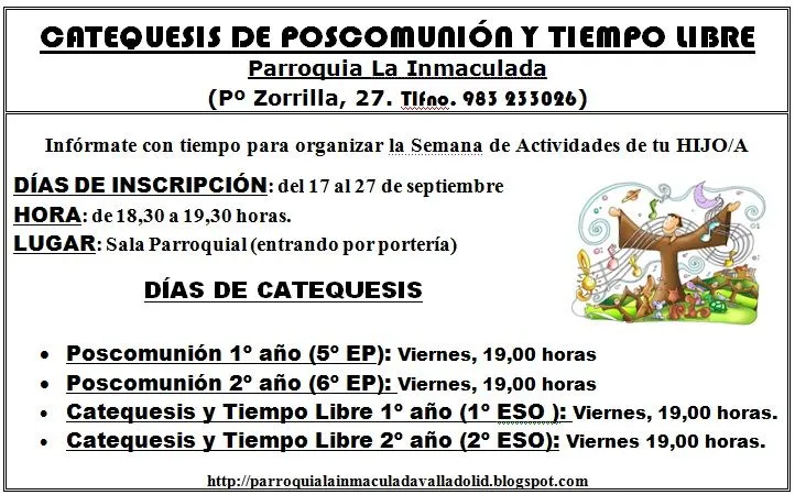 Parroquia La Inmaculada: Catequesis Pos-Comunión y Catequesis y ...