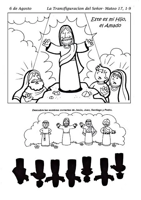 Parroquia La Inmaculada: Colorea la Transfiguración del Señor