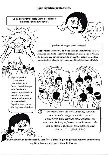 Parroquia La Inmaculada: Pentecostés: Fichas para niños