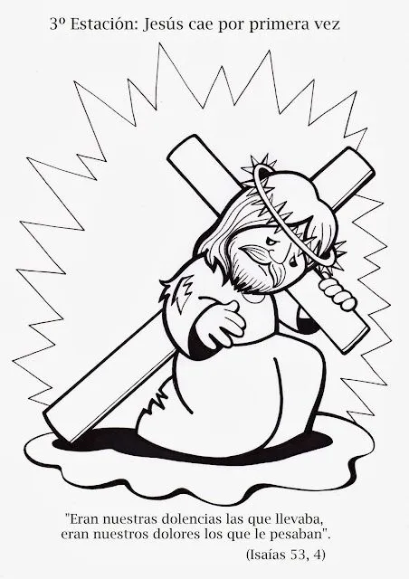 Parroquia La Inmaculada: Viacrucis para niños: colorear y trabajar