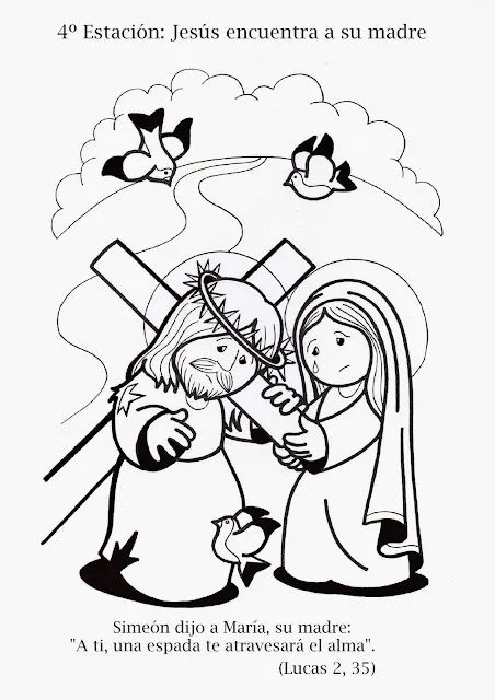Parroquia La Inmaculada: Viacrucis para niños: colorear y trabajar