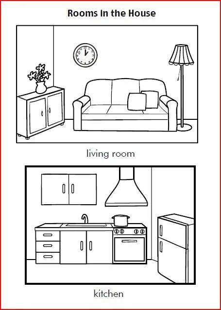 Partes de la casa para colorear en ingles - Imagui