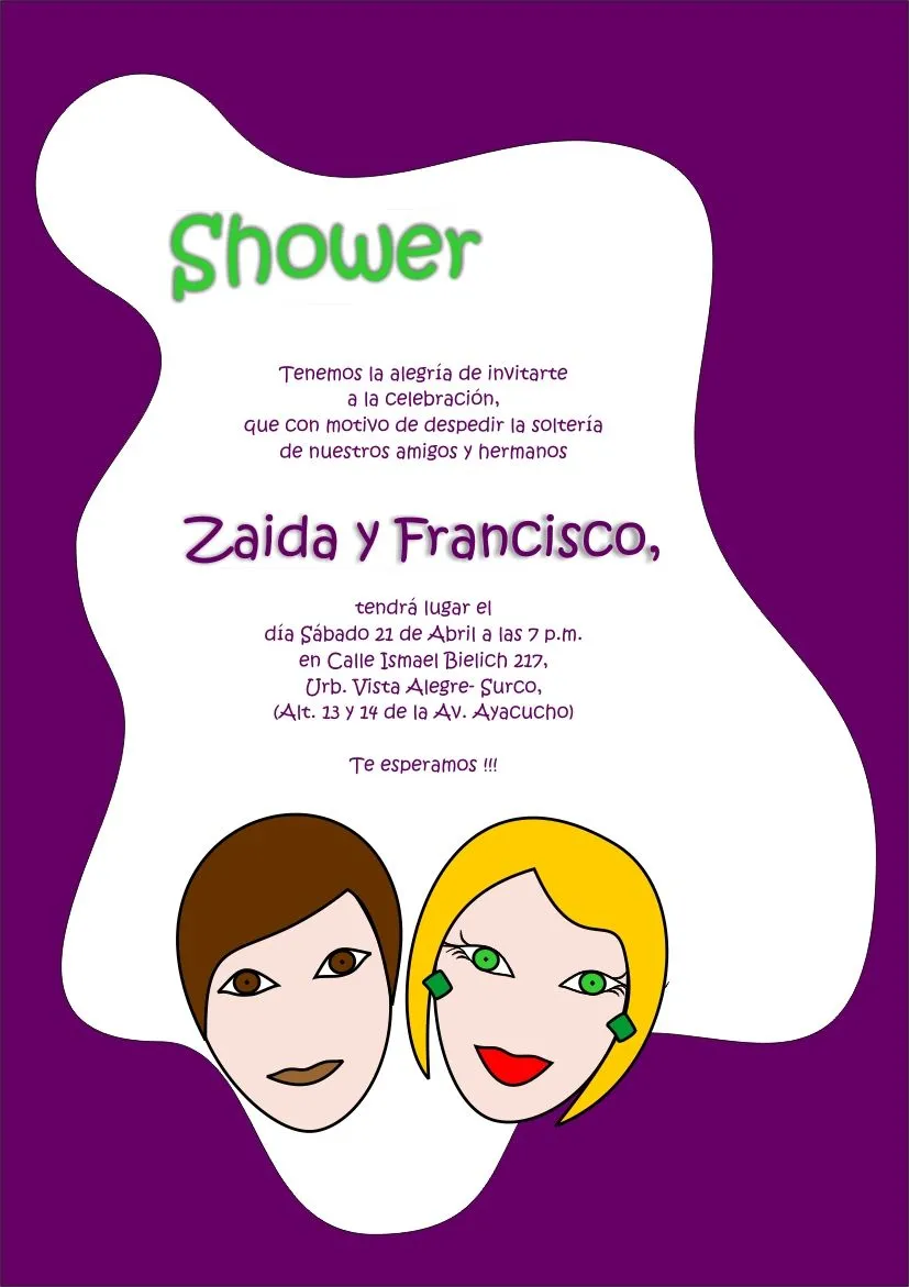 Partes de matrimonio Lima - Perú: Casual shower cards...