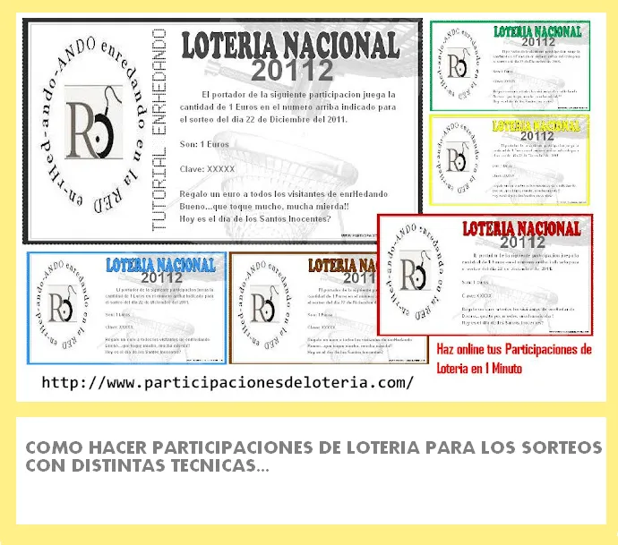 Como hacer Participaciones online de cualquier Sorteo de Loteria ...